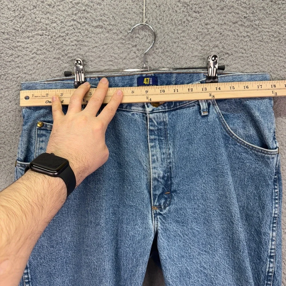 VTG Wrangler Jeans Men 36x32 Blue 47MWZ Regular Fit Western Rodeo Cowboy Y2K 90s